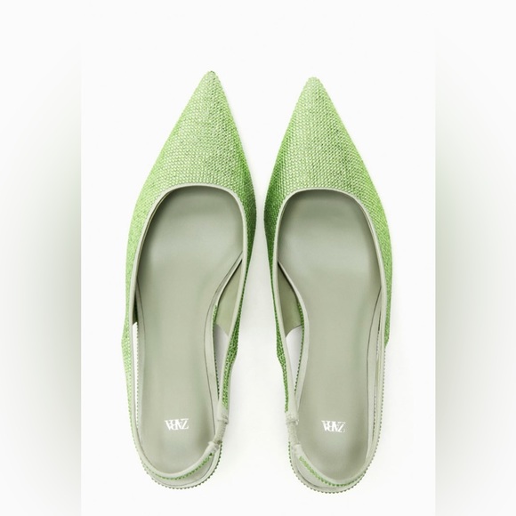 RHINESTONE KITTEN HEEL SLINGBACK SHOES - Picture 5 of 8